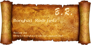 Bonyhai Rodrigó névjegykártya